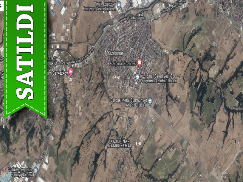 Tekirdağ Çerkezköy Kızılpınar Mah, Satılık Arsa , 395 m2 Müstakil Yolu Var