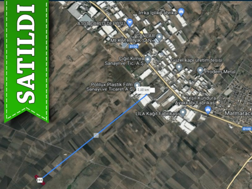 Tekirdağ Ergene Sağlık Mah, Satılık Tarla , 10 Dönüm Yolu Var Müstakil