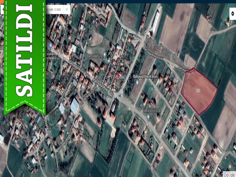 Tekirdağ Kapaklı Bahçeağıl Mah , Satılık Arsa , 480 m2 Merkezde 