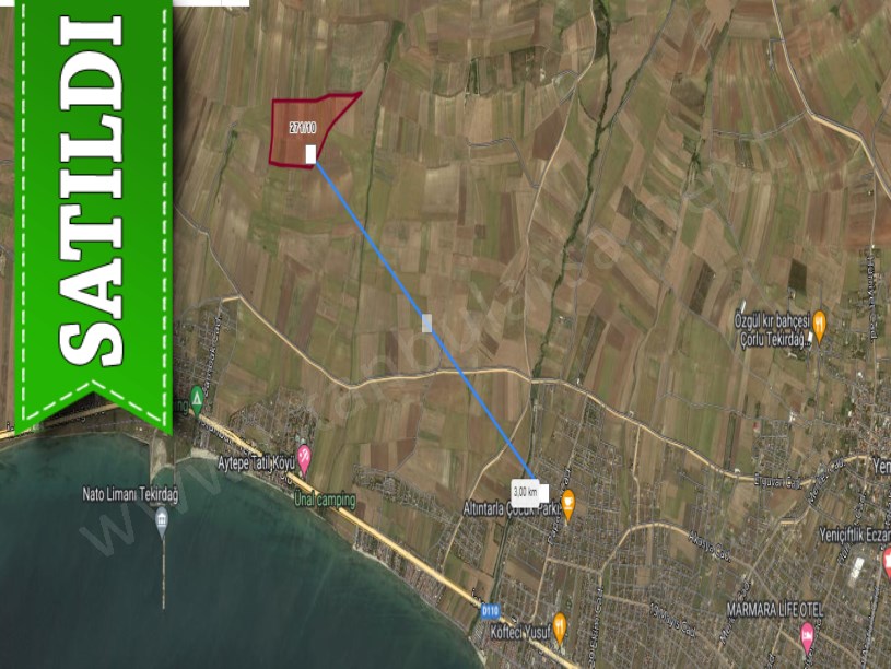 Tekirdağ Marmaraereğli Çeşmeli Mah Satılık Arsa , 225 M2 Yolu Var Hisseli 