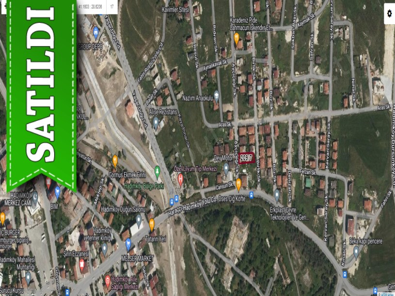 Arnavutköy Hadımköyde Satılık Arsa , 752 M2 İmarlı Müstakil Merkezde