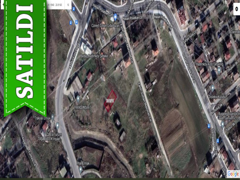 Arnavutköy Hadımköyde Satılık Arsa , 445 M2 Caddeye Yakın Müstakil