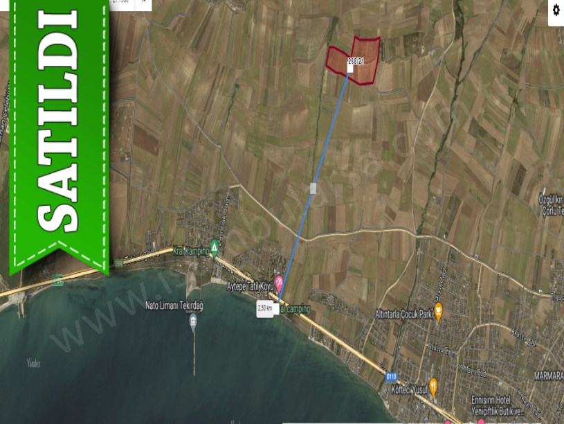 Tekirdağ Marmaraereğli Çeşmeli Mah Satılık Arsa , 203 m2 Hisseli Yolu Var