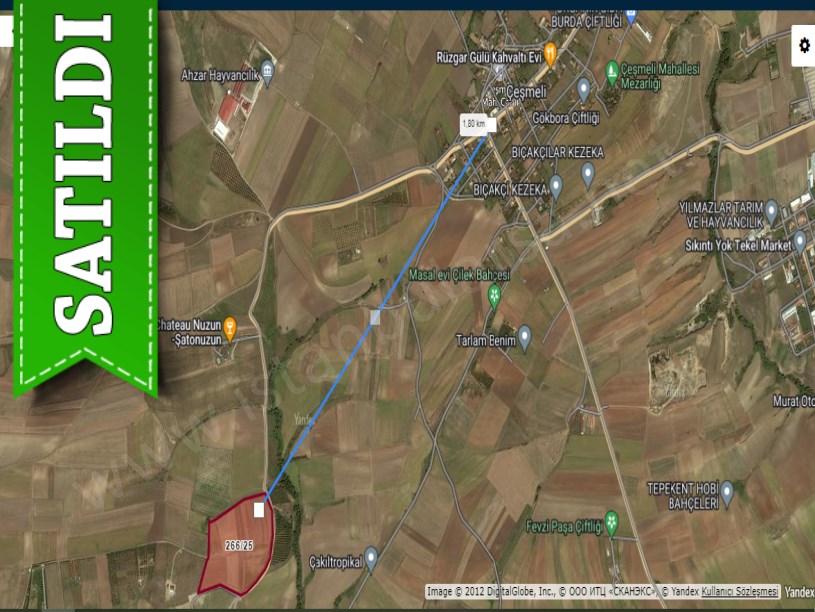 Tekirdağ Marmaraereğli Çeşmeli Mah Satılık Arsa , 222 M2 Yolu Mevcut 