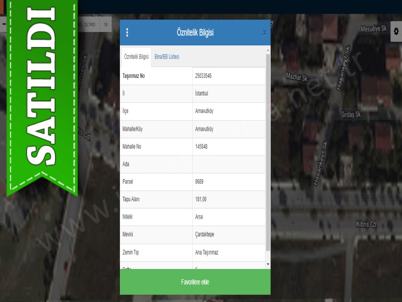 Arnavutköy Çardaktepede Satılık Arsa , 181 M2 Kıbrıs Caddesine Cephe 