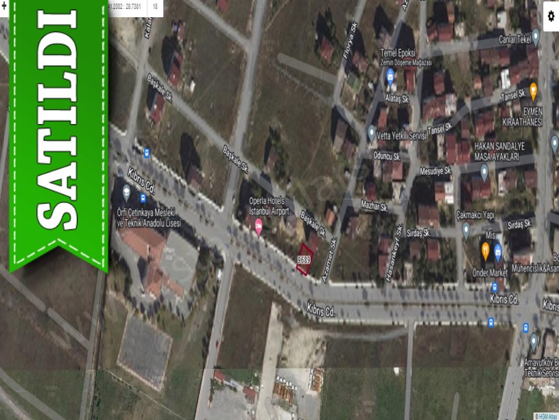 Arnavutköy Çardaktepede Satılık Arsa , 181 M2 Kıbrıs Caddesine Cephe 