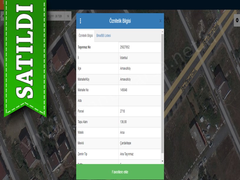 Arnavutköy Çardaktepe,de Satılık Arsa , 136 m2 Cadde Yakını 3 Kat Konut İmarlı