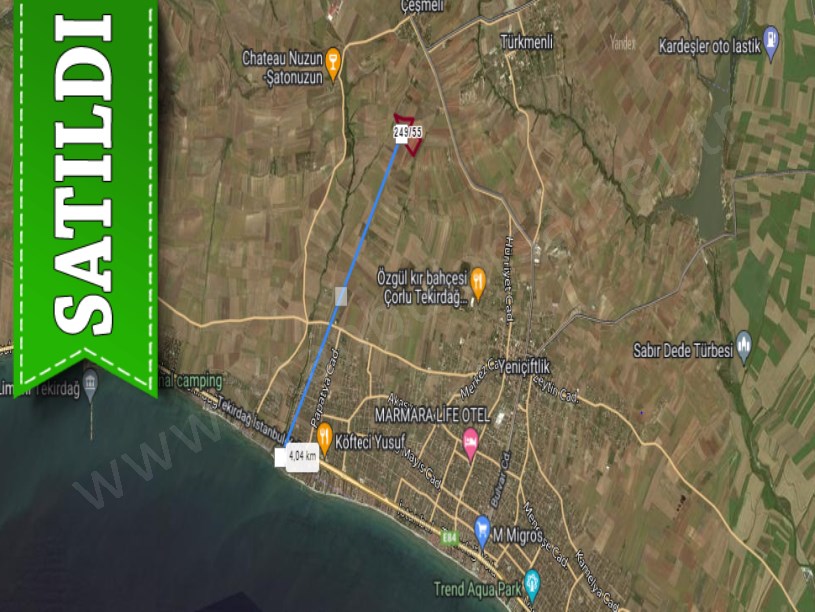 Tekirdağ Marmaraereğli Çeşmeli Mah Satılık Arsa , 185 M2 Yolu Var Hisseli