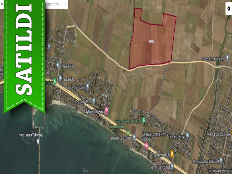 Tekirdağ Marmaraereğli Çeşmeli Mah Satılık Arsa , 649 m2 Denize Yakın Yolu Var