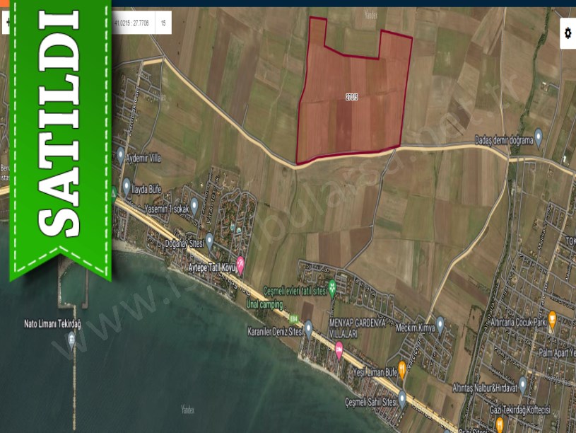 Tekirdağ Marmaraereğli Çeşmeli Mah Satılık Arsa , 649 m2 Denize Yakın Yolu Var