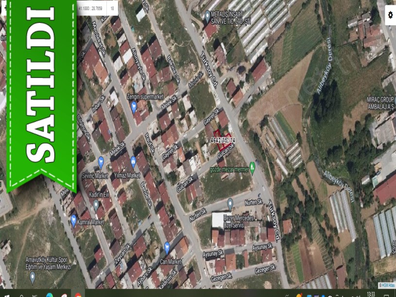 Arnavutköy Boğazköyde Satılık Arsa , 252 M2 Cadde Cephe KöşeBaşı İmarlı