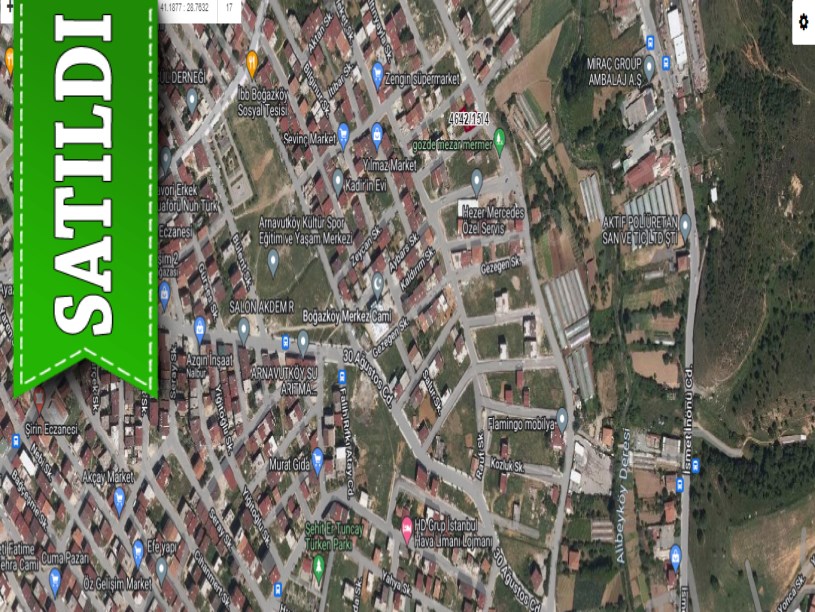 Arnavutköy Boğazköyde Satılık Arsa , 252 M2 Cadde Cephe KöşeBaşı İmarlı