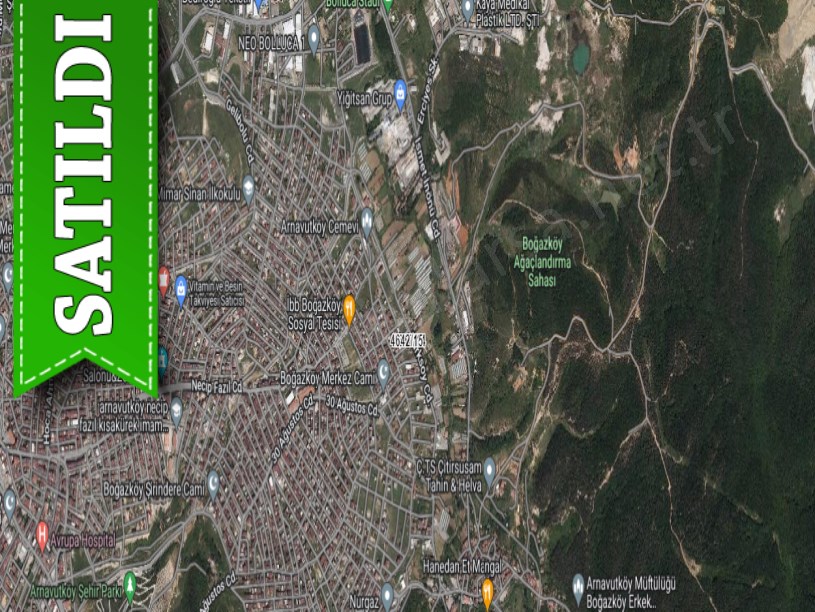 Arnavutköy Boğazköyde Satılık Arsa , 252 M2 Cadde Cephe KöşeBaşı İmarlı