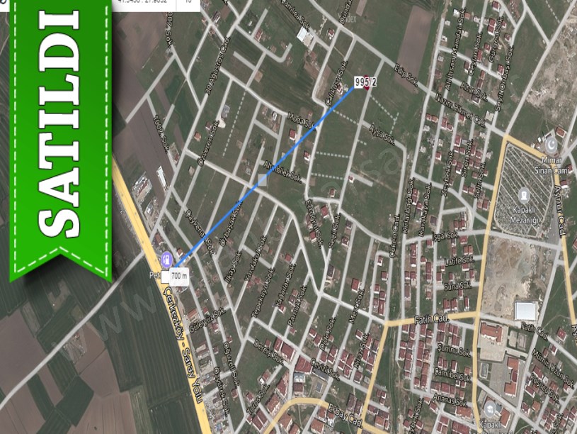 Tekirdağ  Kapaklıda Satılık Arsa , 320 M2 Ticari Konut İmarlı Müstakil