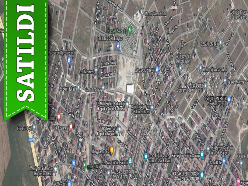 Tekirdağ  Kapaklıda Satılık Arsa , 381 M2  Müstakil Merkezde 