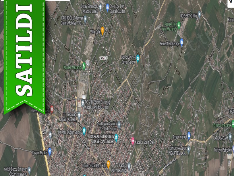Tekirdağ  Kapaklıda Satılık Arsa , 381 M2  Müstakil Merkezde 
