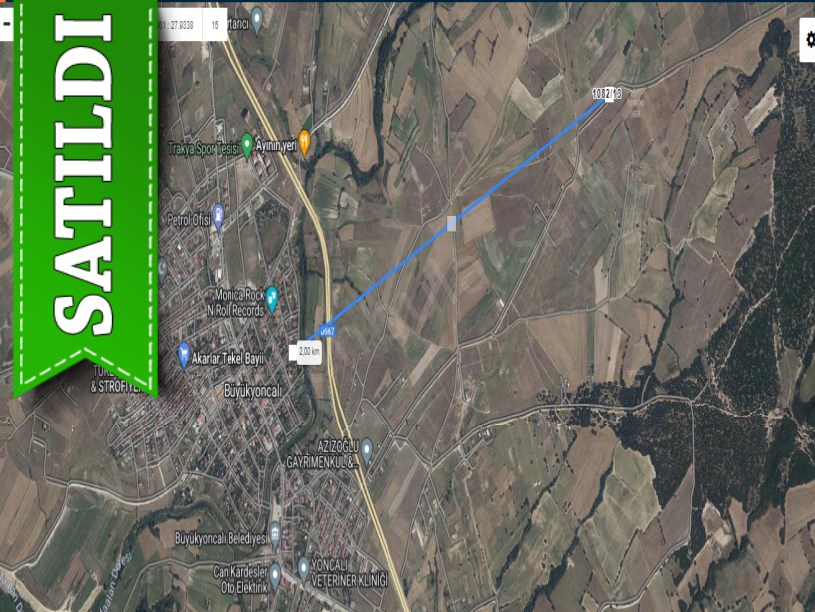 Tekirdağ Saray Büyükyoncalıda Satılık Arsa , 336 m2 Caddeye Cephe İmarlı