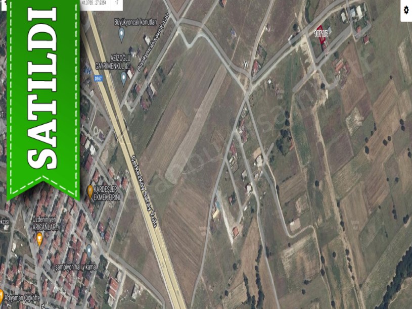 Tekirdağ Saray Büyükyoncalıda Satılık Arsa , 298 M2 Cadde Cephe İmarlı