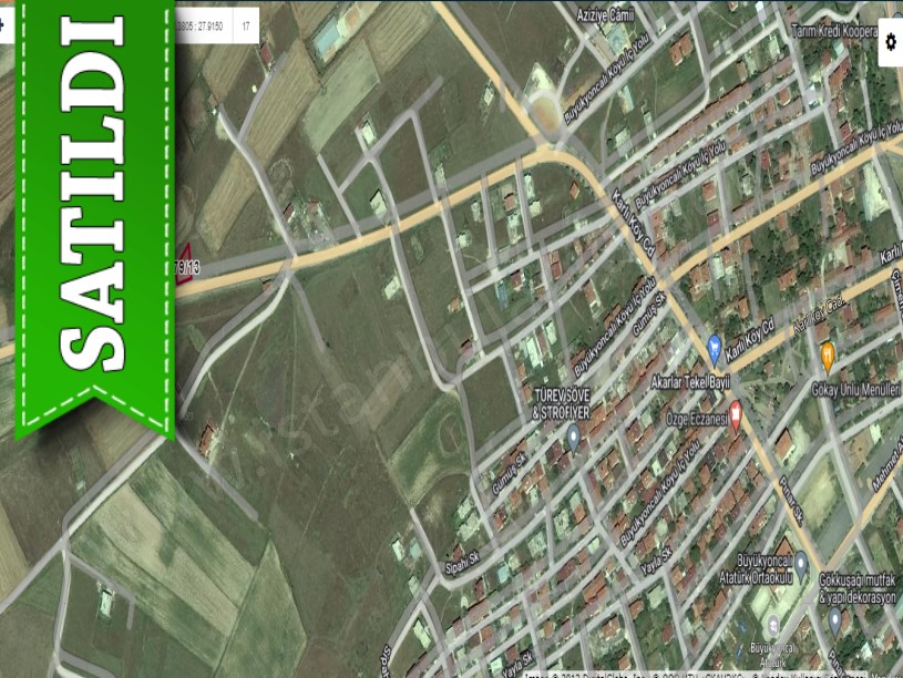 Tekirdağ Saray Büyükyoncalıda Satılık Arsa , 359 M2 Köşe Başı Cadde Cephe