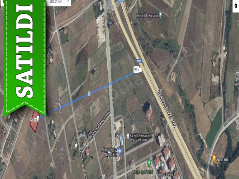 Tekirdağ Saray Büyükyoncalıda Satılık Tarla , 1,692 m2 İmariçi Müstakil