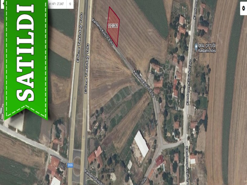 Tekirdağ Hayrabolu Kandamış Satılık Arsa , 1000 M2  Merkezde İmarlı Müstakil