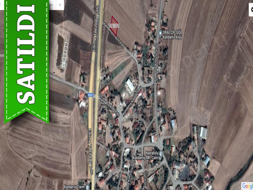 Tekirdağ Hayrabolu Kandamış Satılık Arsa , 1000 M2  Merkezde İmarlı Müstakil