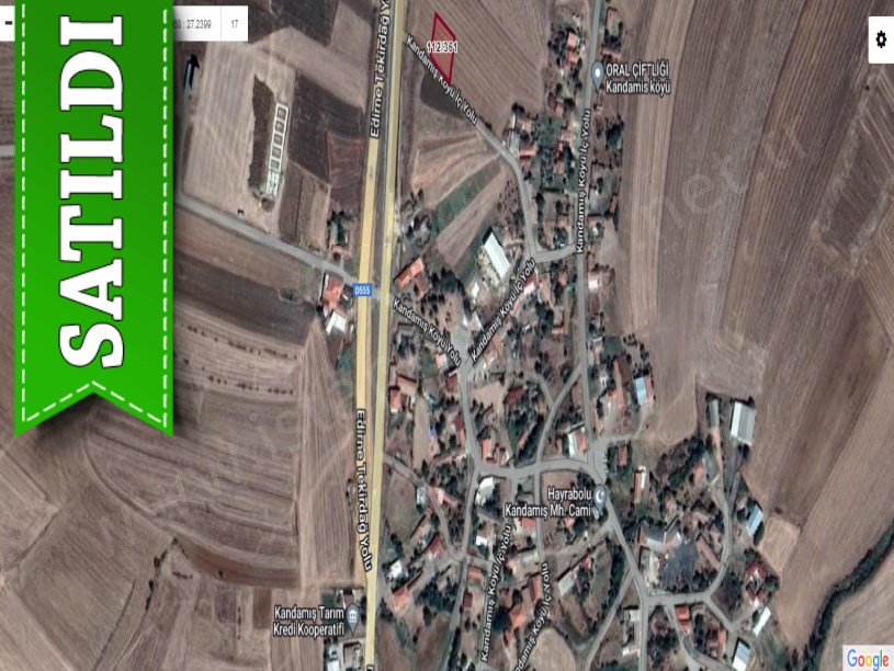Tekirdağ Hayrabolu Kandamış Satılık Arsa , 1000 M2  Merkezde İmarlı Müstakil