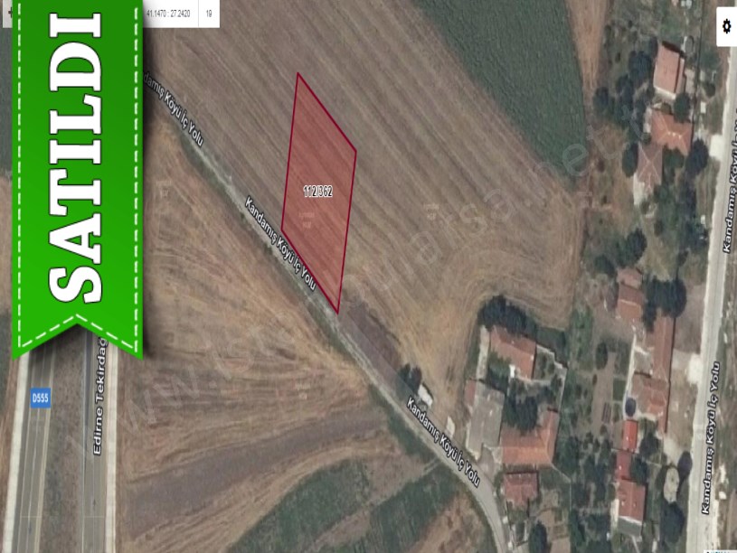 Tekirdağ Hayrabolu Kandamış Satılık Arsa , 1 Dönüm Yola Cephe Müstakil İmarlı