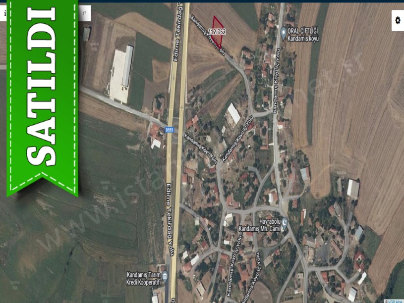 Tekirdağ Hayrabolu Kandamış Satılık Arsa , 1 Dönüm Yola Cephe Müstakil İmarlı