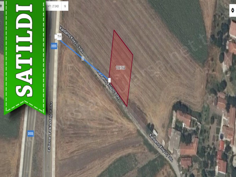 Tekirdağ Hayrabolu Kandamış Satılık Arsa , 1 Dönüm Yola Cephe Müstakil İmarlı