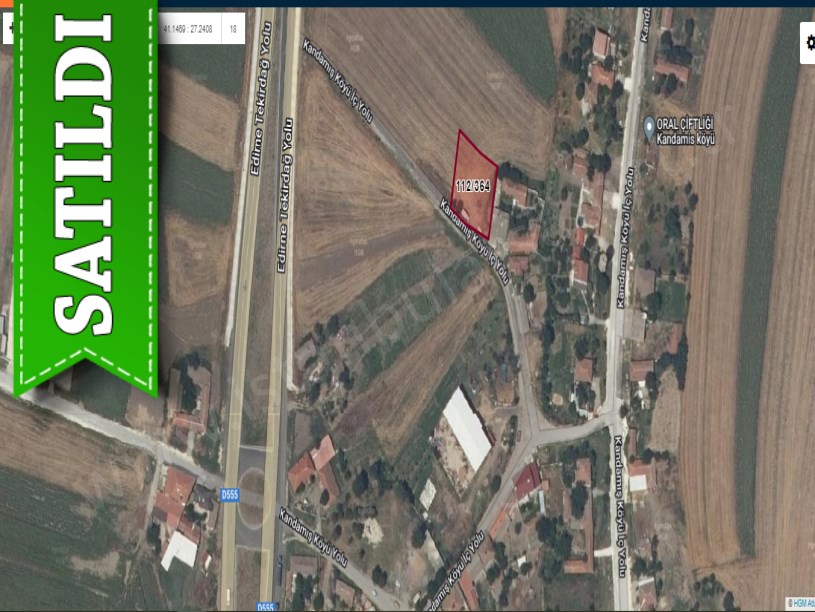 Tekirdağ Hayrabolu Kandamış Satılık Arsa , 1000 M2 Evlerin Yanı İmarlı Müstakil