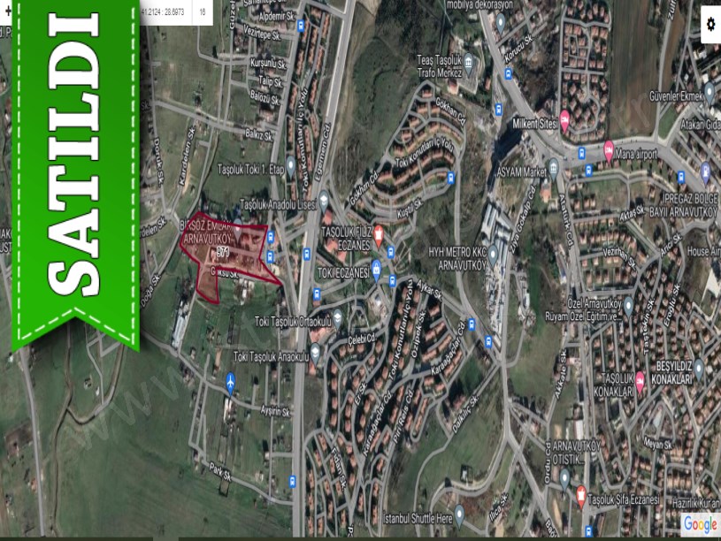 Arnavutköy Taşolukta Satılık Arsa , 212 m2 Çevrili İmarlı