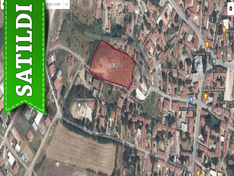 Kırklareli Lüleburgaz Celaliye Köyünde Satılık Arsa , 300 m2 Çaplı Merkezde Hisseli 
