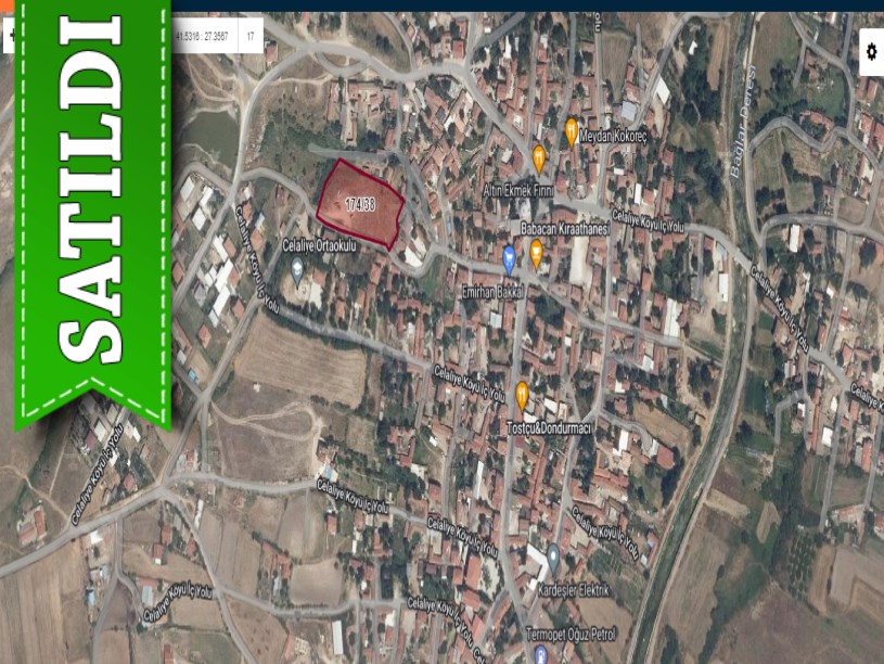 Kırklareli Lüleburgaz Celaliye Köyünde Satılık Arsa , 300 m2 Çaplı Merkezde Hisseli 