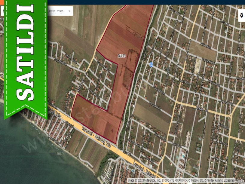 Tekirdağ Marmaraereğli Çeşmeli Mah Satılık Arsa , 400 M2 Otobana Cephe