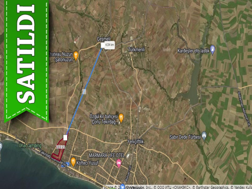 Tekirdağ Marmaraereğli Çeşmeli Mah Satılık Arsa , 400 M2 Otobana Cephe