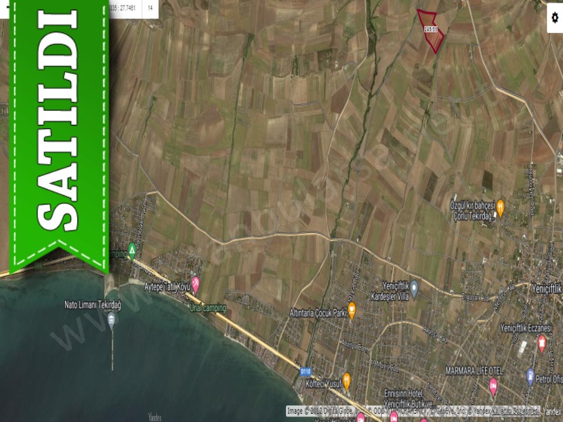 Tekirdağ Marmaraereğli Çeşmeli Mah Satılık Arsa , 420 M2 Yolu Var Hisseli 