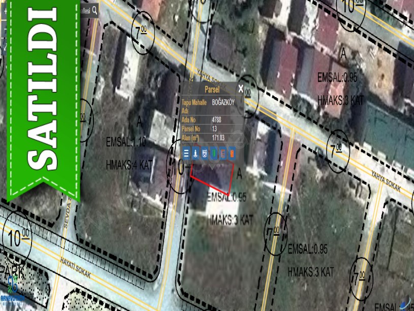 Arnavutköy Boğazköyde Satılık Arsa ,171 M2 3Kat İmarlı Merkezde 