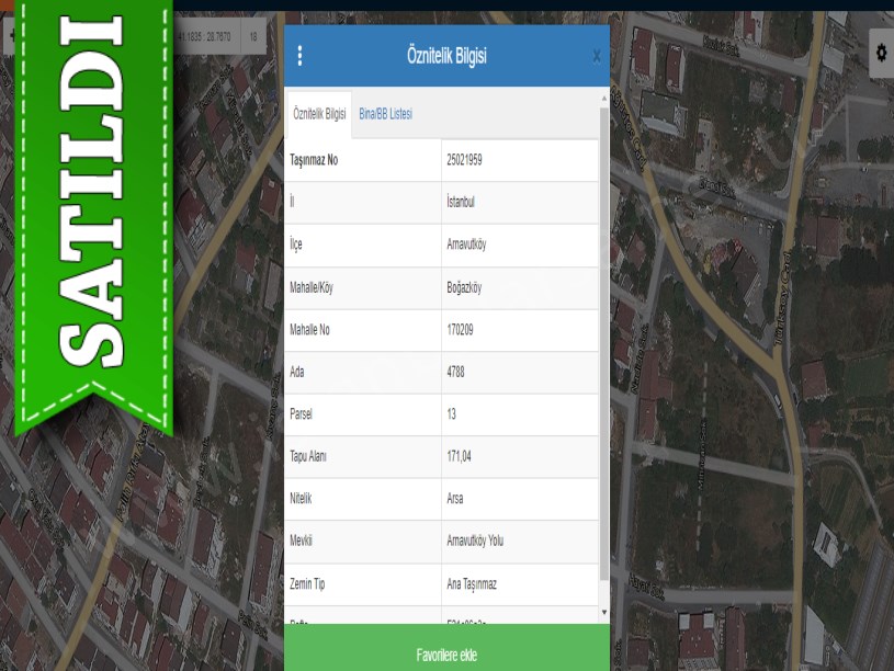 Arnavutköy Boğazköyde Satılık Arsa ,171 M2 3Kat İmarlı Merkezde 