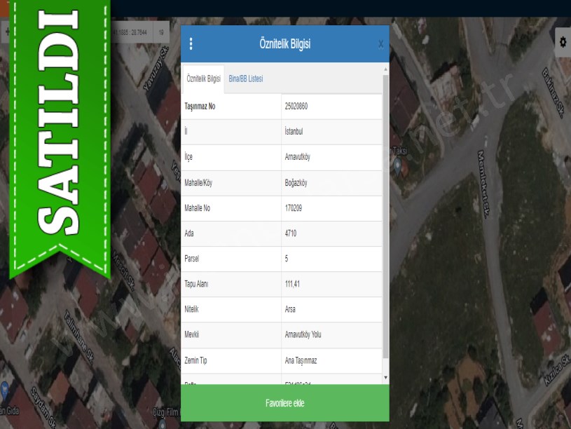 Arnavutköy Boğazköyde Satılık Arsa ,112 M2 Müstakil 4 kat İmarlı