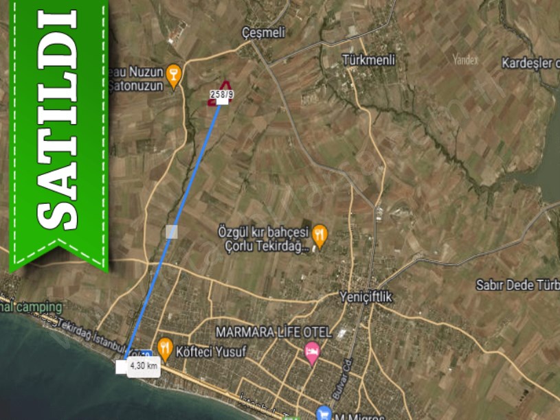 Tekirdağ Marmaraereğli Çeşmeli Mah Satılık Arsa , 225 M2 Yolu Var 