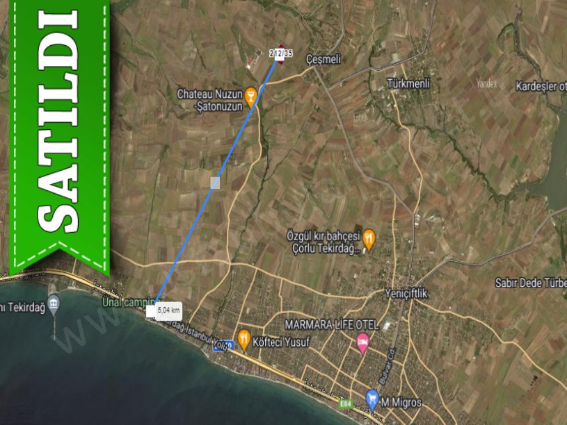 Tekirdağ Marmaraereğli Çeşmeli Mah Satılık Arsa , 222 M2 Hisseli Yolu Var