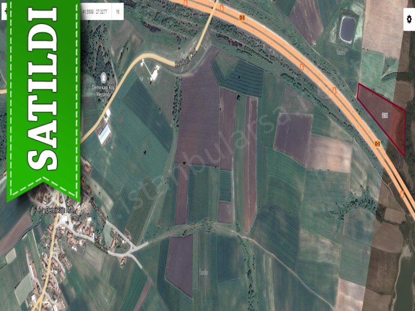 Kırklareli Babaeski Demirkapı Köyünde Satılık Tarla , 26,293 m2 Otobana Cephe 
