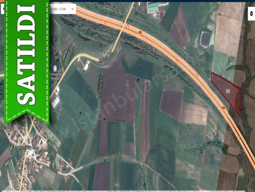 Kırklareli Babaeski Demirkapı Köyünde Satılık Tarla , 26,293 m2 Otobana Cephe 