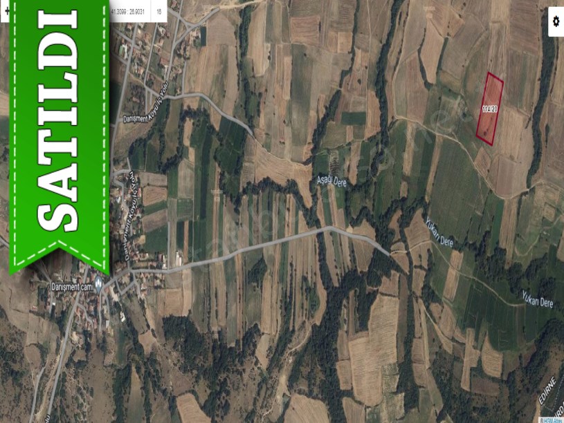 Edirne Uzunköprü Küçükdanişmentte Satılık Tarla , 11,370 M2 Müstakil Yolu Var