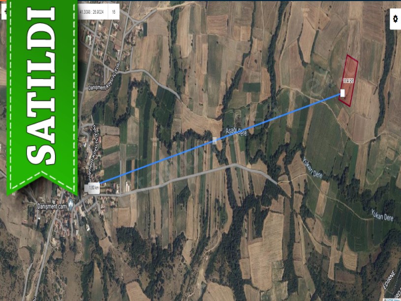 Edirne Uzunköprü Küçükdanişmentte Satılık Tarla , 11,370 M2 Müstakil Yolu Var