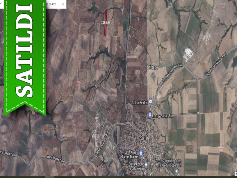 Edirne İpsala Sultanköyde Satılık Tarla , 7,800 m2 Yola Cephe Müstakil