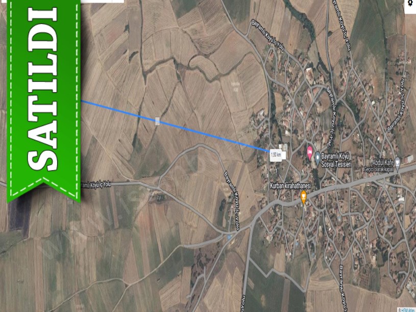 Edirne Uzunköprü Bayramlı Köyünde Satılık Tarla , 9,700 m2 Yolu Var Müstakil