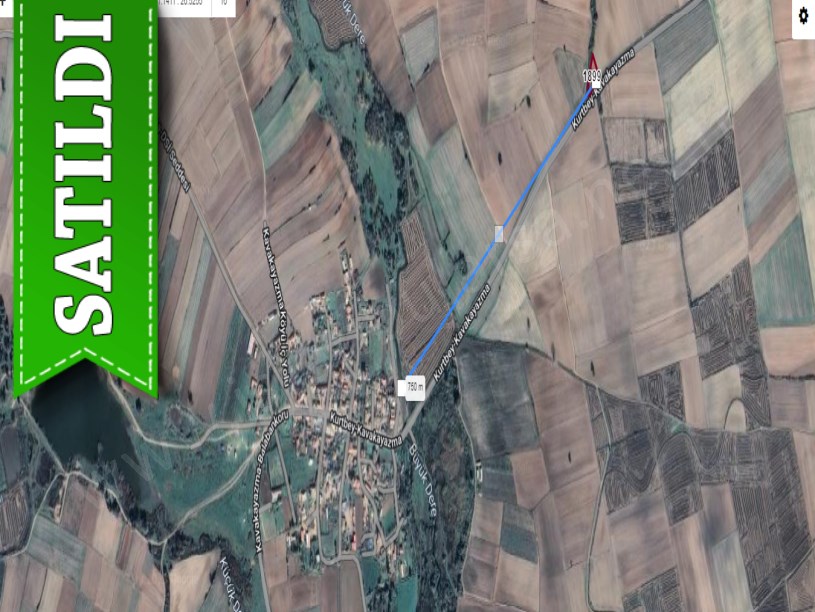 Edirne Uzunköprü Kurtbey Köyü Satılık Tarla , 1 Dönüm Asfalt Cephe Müstakil