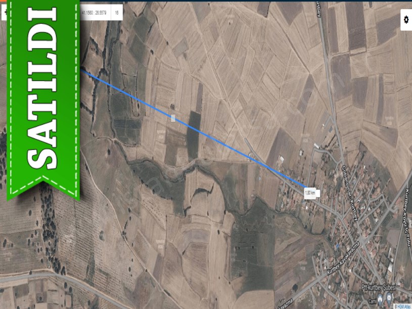 Edirne Uzunköprü Kurtbey Köyü Satılık Tarla , 3,821 m2 Yolu Var Müstakil